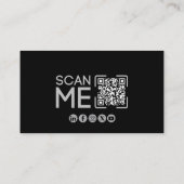 Professioneller QR-Code Luftfahrt Pilot Schwarz au Visitenkarte (Rückseite)