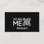 Professioneller QR-Code Luftfahrt Pilot Schwarz-We Visitenkarte (Rückseite)