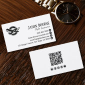 Professioneller QR-Code-Mitarbeiter-Pilot-Flugzeug Visitenkarte
