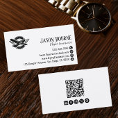 Professioneller QR-Code-Mitarbeiter Pilot-Flugzeug Visitenkarte