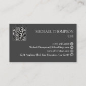 Professioneller QR-Code Pilot Stylish Aviation Visitenkarte (Rückseite)