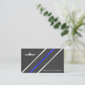 Professioneller QR-Code Pilot Stylish Aviation Visitenkarte (Stehend Vorderseite)