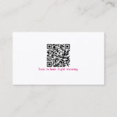 Professioneller QR-Code Rosa Fluglehrer Flugzeug Visitenkarte (Rückseite)