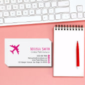 Professioneller QR-Code Rosa Fluglehrer Flugzeug Visitenkarte