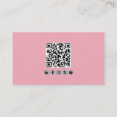 Professioneller QR-Code Rosa Weiß Fluglehrer Visitenkarte (Rückseite)
