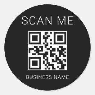 Professioneller QR-Code Schwarz Geschäftskunden in Runder Aufkleber