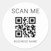 Professioneller QR-Code weißer benutzerdefinierter Runder Aufkleber (Vorderseite)