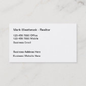 Professioneller Real Anwesen Agent Visitenkarte (Rückseite)