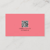 Professioneller rosa QR-Code-Foto Ihr Logo Visitenkarte (Rückseite)