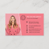 Professioneller rosa QR-Code-Foto Ihr Logo Visitenkarte (Vorderseite)