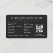 Professioneller Schwarz & Silber QR-Code für Auftr Visitenkarte (Rückseite)