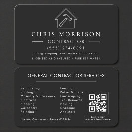 Professioneller Schwarz & Silber QR-Code für Auftr Visitenkarte