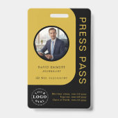 Professioneller schwarzer Medien-Press-Pass-ID-Aus Ausweis (Vorderseite)