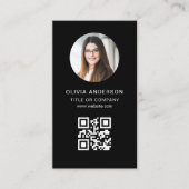 Professioneller schwarzer QR-Code für soziale Medi Visitenkarte (Vorderseite)