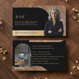 Professioneller Schwarzgold-Hausrenovierungsauftra Visitenkarte