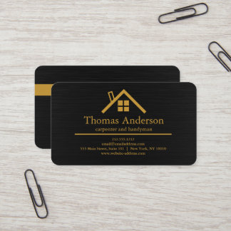 Professioneller Schwarzgold-Immobilienmakler Holz Visitenkarte