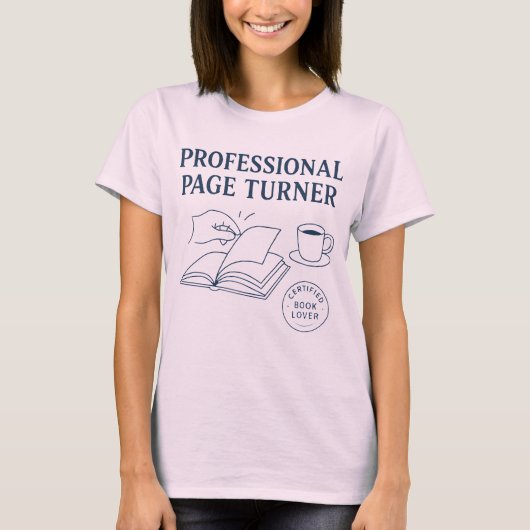 Professioneller Seitenwender - Lustiger Bücherlieb T-Shirt (Vorderseite)