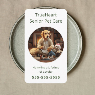 Professioneller Senior Pet Care Senior Hund Sitter Visitenkarte