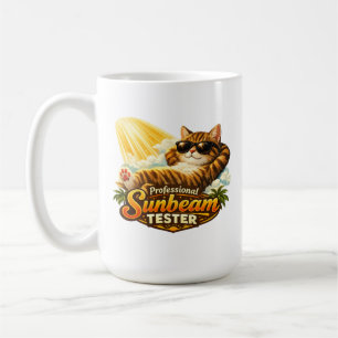 Professioneller Sonnenstrahl-Tester Lustige Katze Kaffeetasse
