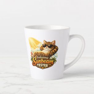 Professioneller Sonnenstrahl-Tester Lustige Katze Milchtasse