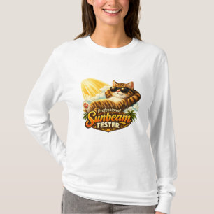 Professioneller Sonnenstrahltester Lustiger Katz-S T-Shirt
