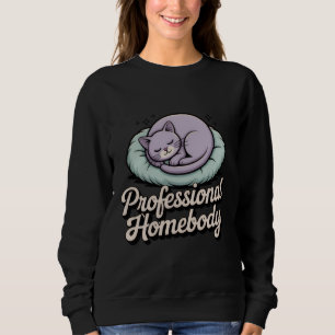Professioneller Stubenhocker Süße Schlafende Katze Sweatshirt