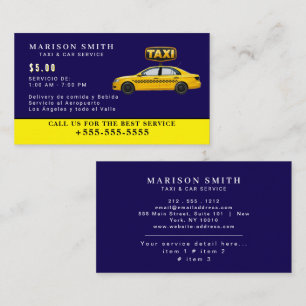 Professioneller Taxi-Service Visitenkarte