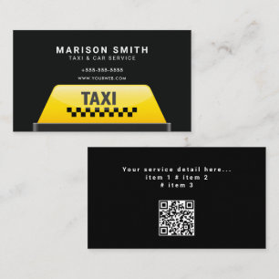 Professioneller Taxi-Service Visitenkarte