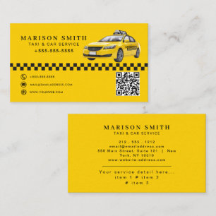 Professioneller Taxi-Service Visitenkarte