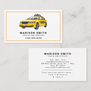 Professioneller Taxi-Service Visitenkarte
