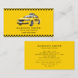 Professioneller Taxi-Service Visitenkarte