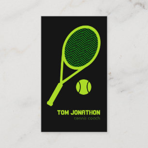 Professioneller Tennistrainer Pat Ball Black  Visitenkarte