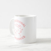 Professioneller Überdenker Lustige Katze Überdenkt Kaffeetasse (Vorderseite Links)