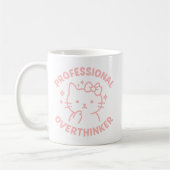 Professioneller Überdenker Lustige Katze Überdenkt Kaffeetasse (Links)