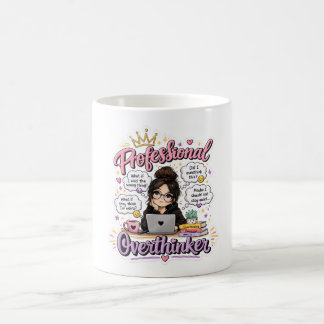 Professioneller Überdenker lustiges Zitat weiß Kaffeetasse