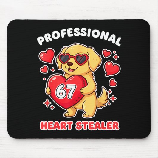 Professioneller Valentinstag Herzensdieb 6 7 Golde Mousepad (Vorne)
