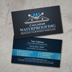 Professioneller Wasserschutz-Serviceunternehmer Visitenkarte