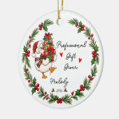 Professioneller Weihnachtsgeschenke-Geber-Gans-Wei Keramik Ornament (Links)