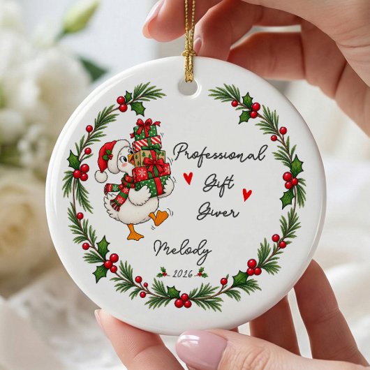 Professioneller Weihnachtsgeschenke-Geber-Gans-Wei Keramik Ornament