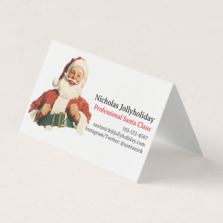 Professioneller Weihnachtsmann Retro Vintage Infor Visitenkarten