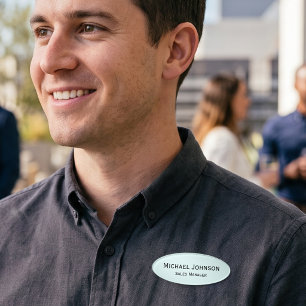 Professionelles Aqua-Blau-Büro-Geschäft-Magnetisch Namenschild