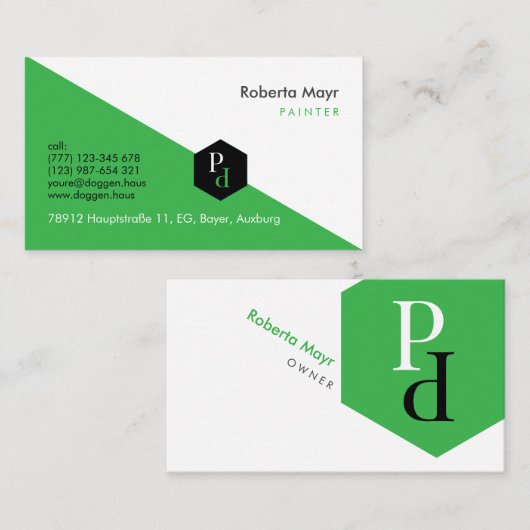 Professionelles automatisches Logo Visitenkarte (Vorne/Hinten)
