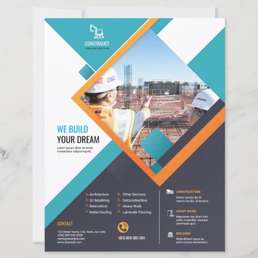 Professionelles Bauprojekt-Flyer-Vorlage (Vorderseite)