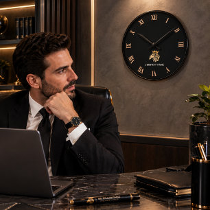 Professionelles benutzerdefiniertes elegantes Löwe Runde Wanduhr