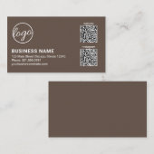 Professionelles braunes Logo QR-Code Modern Visitenkarte (Vorne/Hinten)