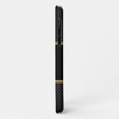 Professionelles Carbon Schwarz & Gold Monogramm Case-Mate iPhone Hülle (Hinten/Links)