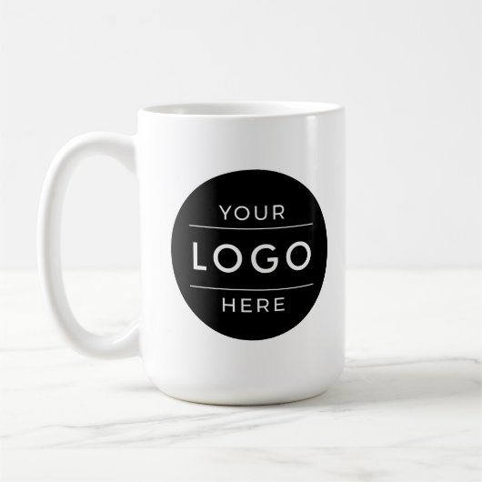Professionelles doppelseitiges Firmenlogo Geschäft Kaffeetasse (Links)