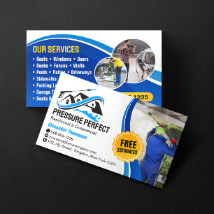 Professionelles Druckreinigen und Power Cleaning Visitenkarte