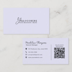 Professionelles eigenes Logo-Schrift-QR-Code Laven Visitenkarte