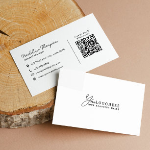 Professionelles eigenes Logo-Schriftzug QR-Code Visitenkarte
